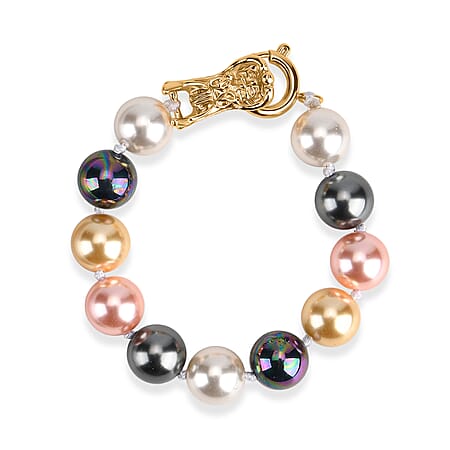 Multi Color Shell Pearl Beads Bracelet (Size - 8) 110.00 Ct.