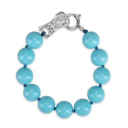 Sleeping Beauty Color Shell Pearl Beads Bracelet (Size - 8) 110.00 Ct.