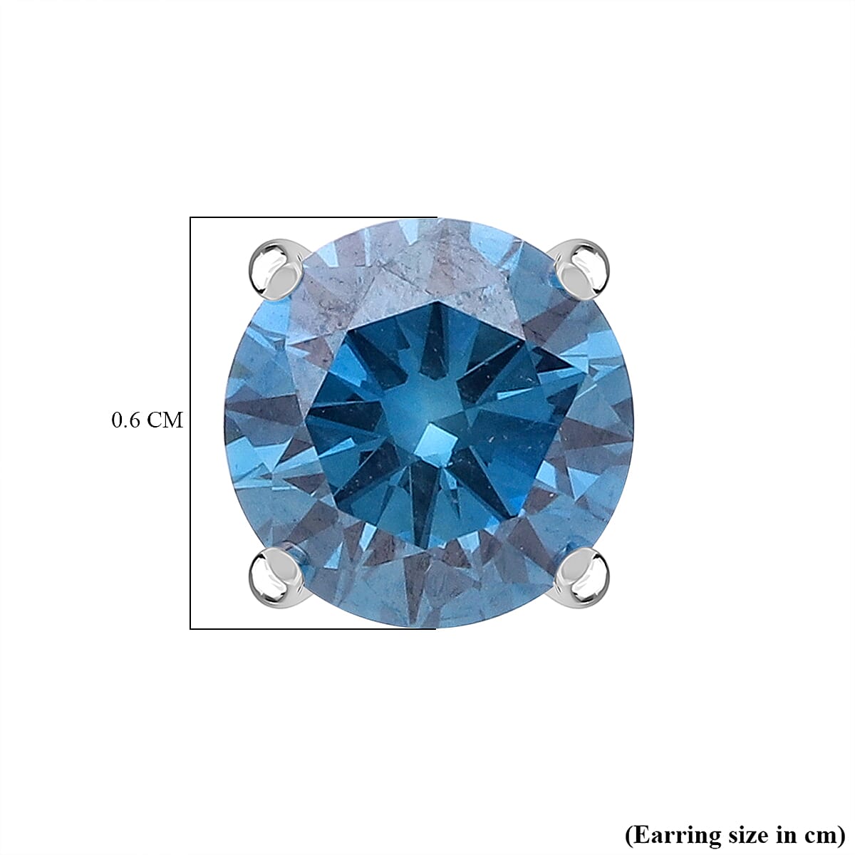 Luxuriant Lab Grown Blue Diamond Earring in Rhodium OverlaySterling Silver  1.000  Ct.