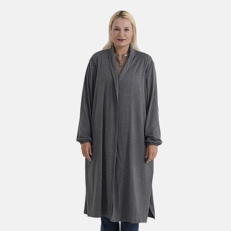 La Marey Longline Knitted Jersey Cardigan (Size 10 to 14) - Black