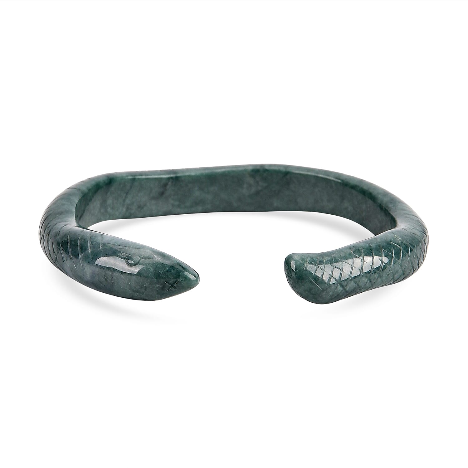 Natural Jadeite Jade Snake Carved Bangle (Size 7.5) 150.00 Ct.