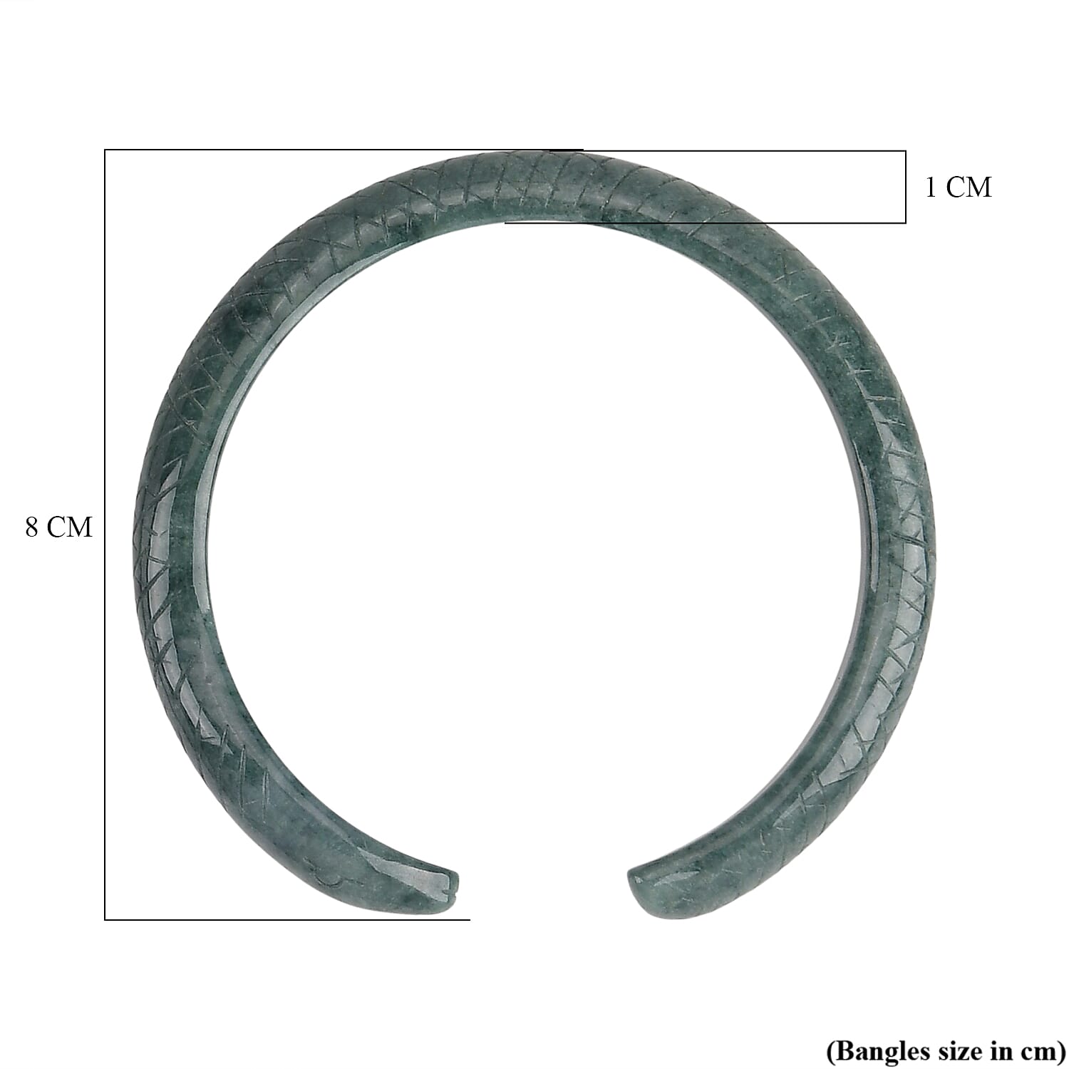 Natural Jadeite Jade Snake Carved Bangle (Size 7.5) 150.00 Ct.