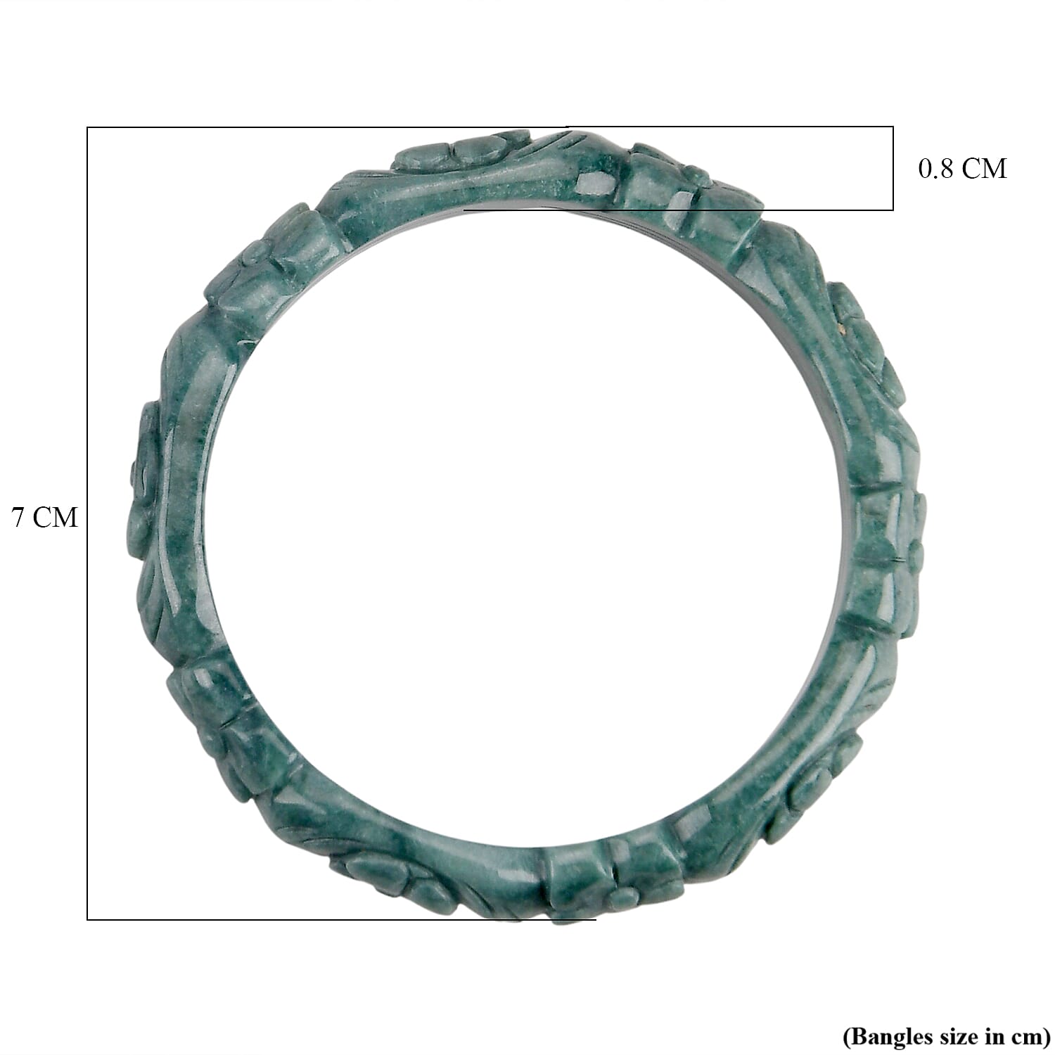Natural Jadeite Jade Bangle (Size 7.5) 200.00 Ct.