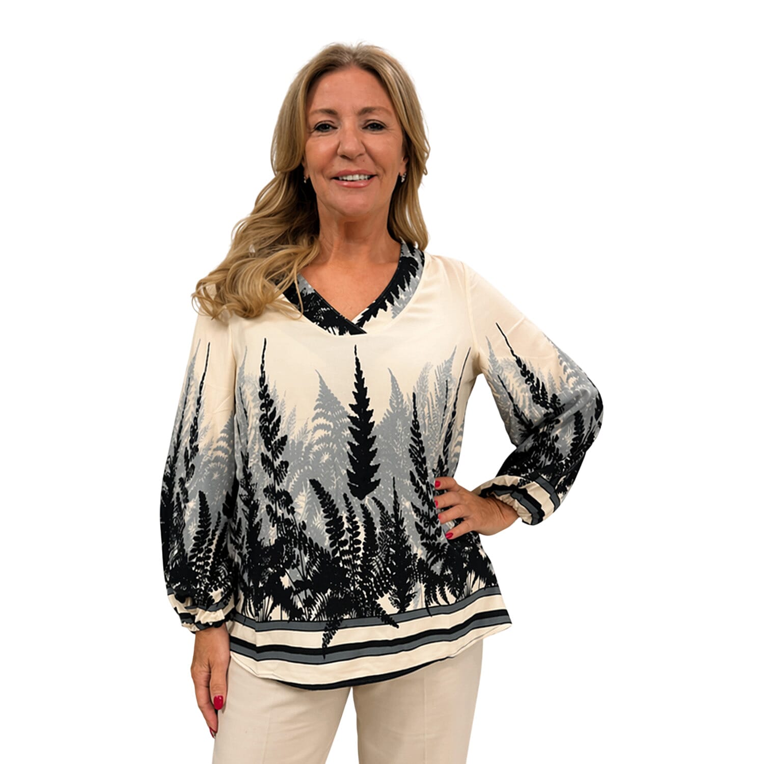 & Maisi Classic Casual Printed Top 