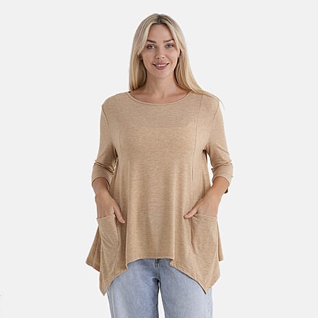 La Marey Soft-Touch Asymmetric Top (Size 20 To 22) - Beige