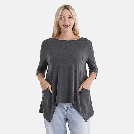 La Marey Soft-Touch Asymmetric Top (Size 8 To 10) - Dark Grey