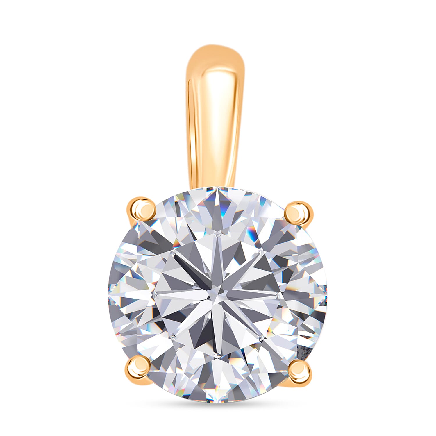 9K Yellow Gold NGIC Certified Lab Grown Diamond (VVS1-E) Heart and Arrow Pendant 1.00 Ct.