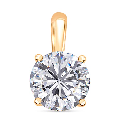 9K Yellow Gold NGIC Certified Lab Grown Diamond (VVS1-E) Heart and Arrow Pendant 1.00 Ct.
