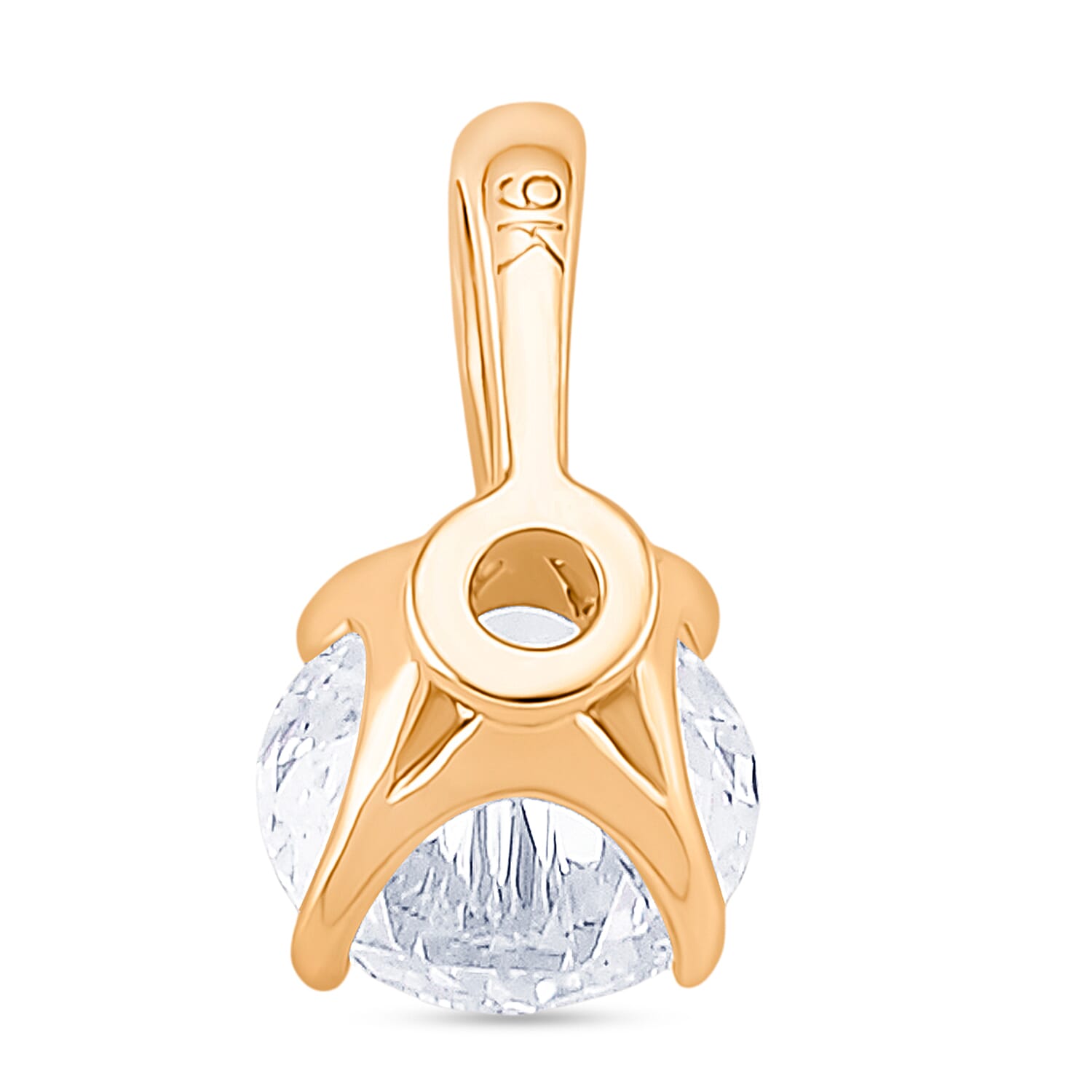 9K Yellow Gold NGIC Certified Lab Grown Diamond (VVS1-E) Heart and Arrow Pendant 1.00 Ct.