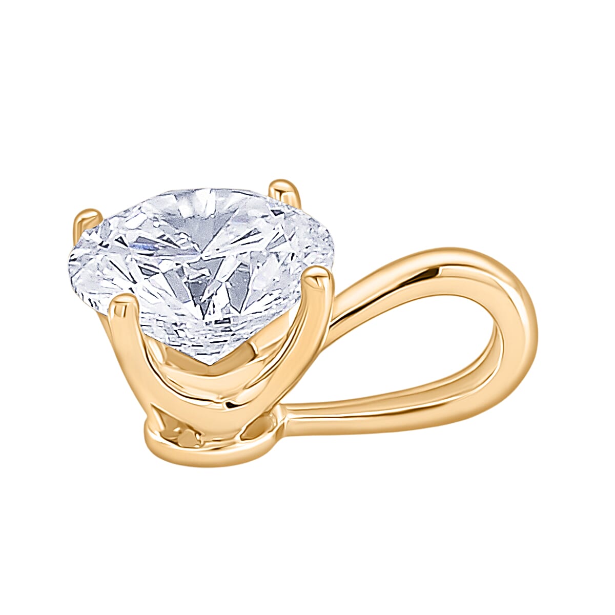 BLACK FRIDAY DOORBUSTER DEAL - 9K Yellow Gold NGIC Certified Lab Grown Diamond (VVS1-E) Heart and Arrow Pendant 1.00 Ct.