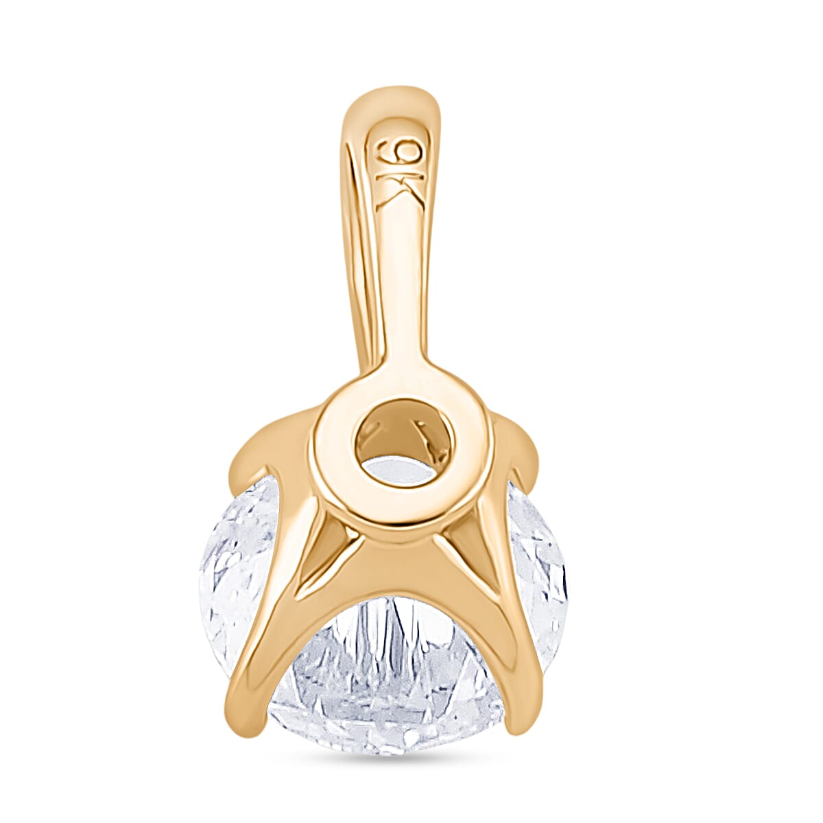 BLACK FRIDAY DOORBUSTER DEAL - 9K Yellow Gold NGIC Certified Lab Grown Diamond (VVS1-E) Heart and Arrow Pendant 1.00 Ct.