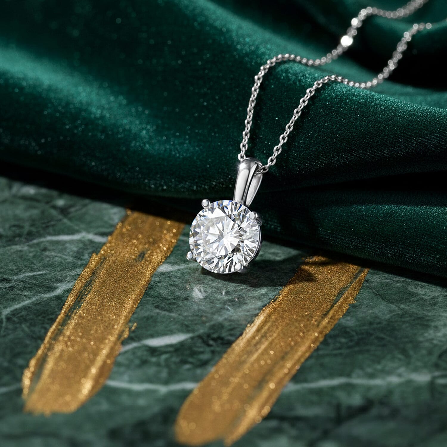 9K White Gold NGIC Certified Lab Grown Diamond (VVS1-E) Heart and Arrow Pendant 1.00 Ct.