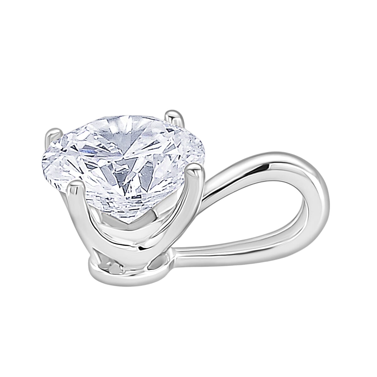 BLACK FRIDAY DOORBUSTER DEAL - 9K White Gold NGIC Certified Lab Grown Diamond (VVS1-E) Heart and Arrow Pendant 1.00 Ct.