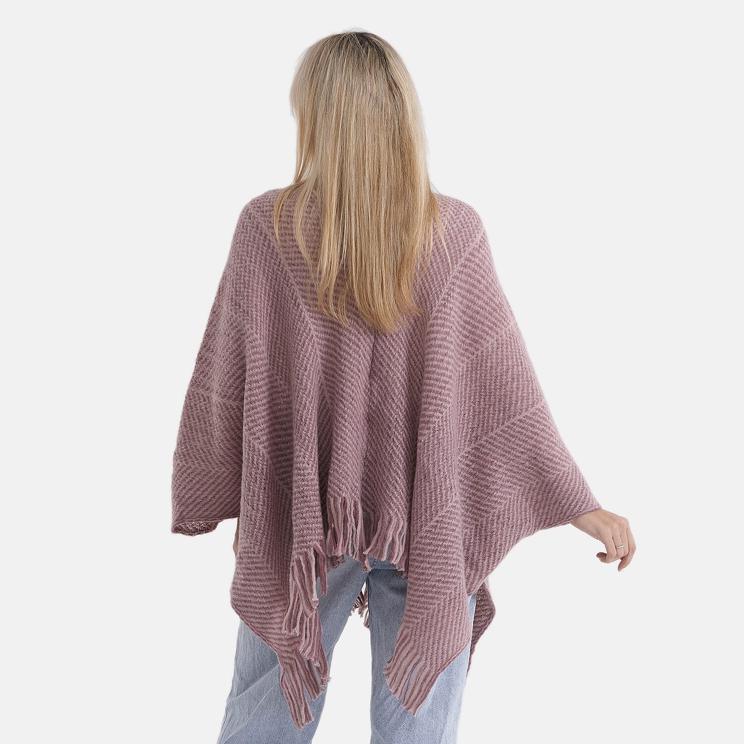 La Marey Relax Fit Tassel Cape (One Size, 8 to 20) - Dark Pink