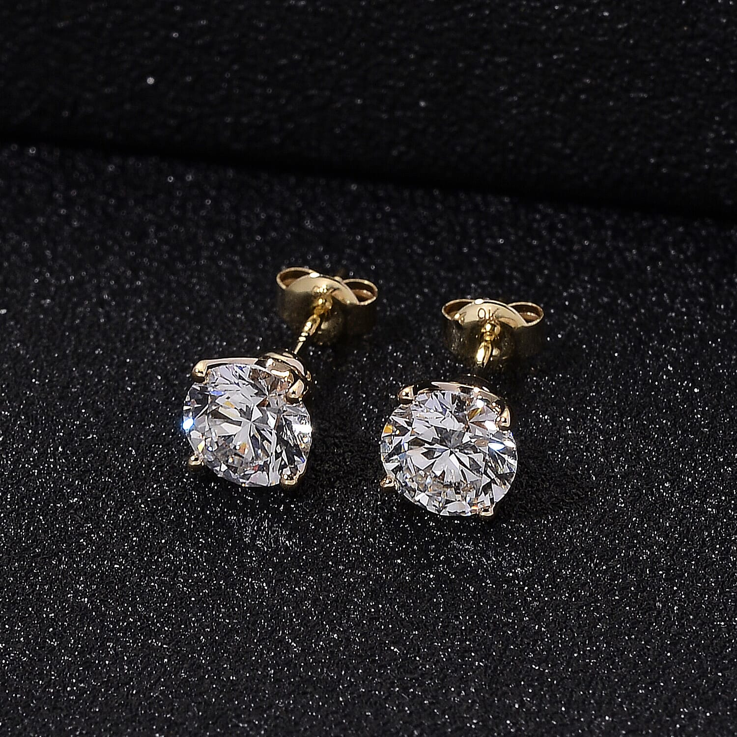 BLACK FRIDAY DOORBUSTER DEAL - 9K Yellow Gold NGIC Certified Lab Grown Diamond (VVS1-E) Heart and Arrow Earring with Push Back 2.00 Ct.