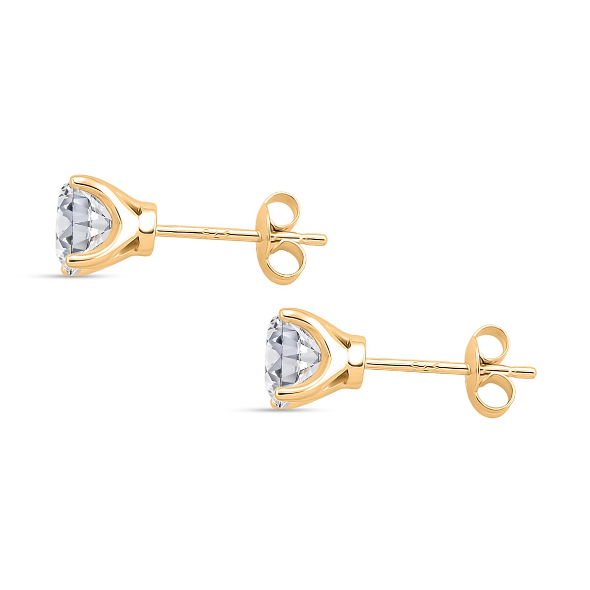 BLACK FRIDAY DOORBUSTER DEAL - 9K Yellow Gold NGIC Certified Lab Grown Diamond (VVS1-E) Heart and Arrow Earring with Push Back 2.00 Ct.