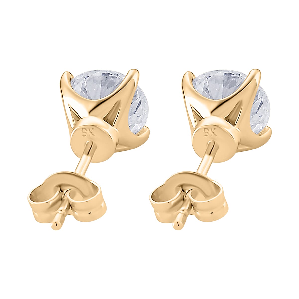 BLACK FRIDAY DOORBUSTER DEAL - 9K Yellow Gold NGIC Certified Lab Grown Diamond (VVS1-E) Heart and Arrow Earring with Push Back 2.00 Ct.