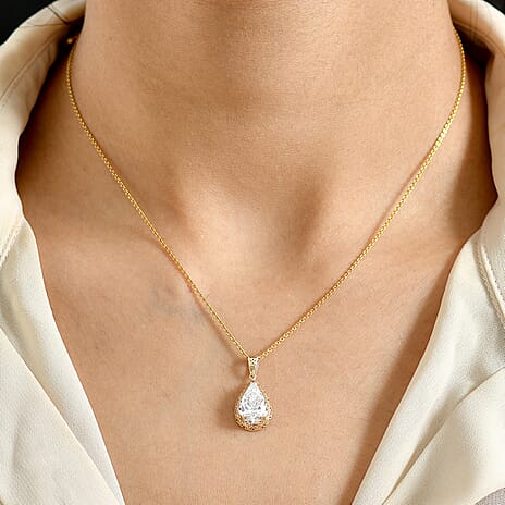 Luxuriant 14K Yellow Gold Lab Grown Diamond (VS-EF) Solitaire Pendant 2.06 Ct.