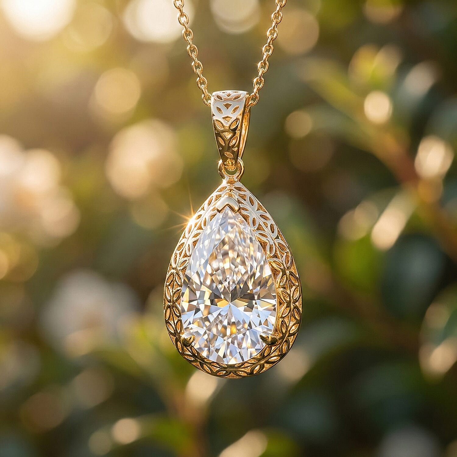 Luxuriant 14K Yellow Gold Lab Grown Diamond (VS-EF) Solitaire Pendant 2.06 Ct.