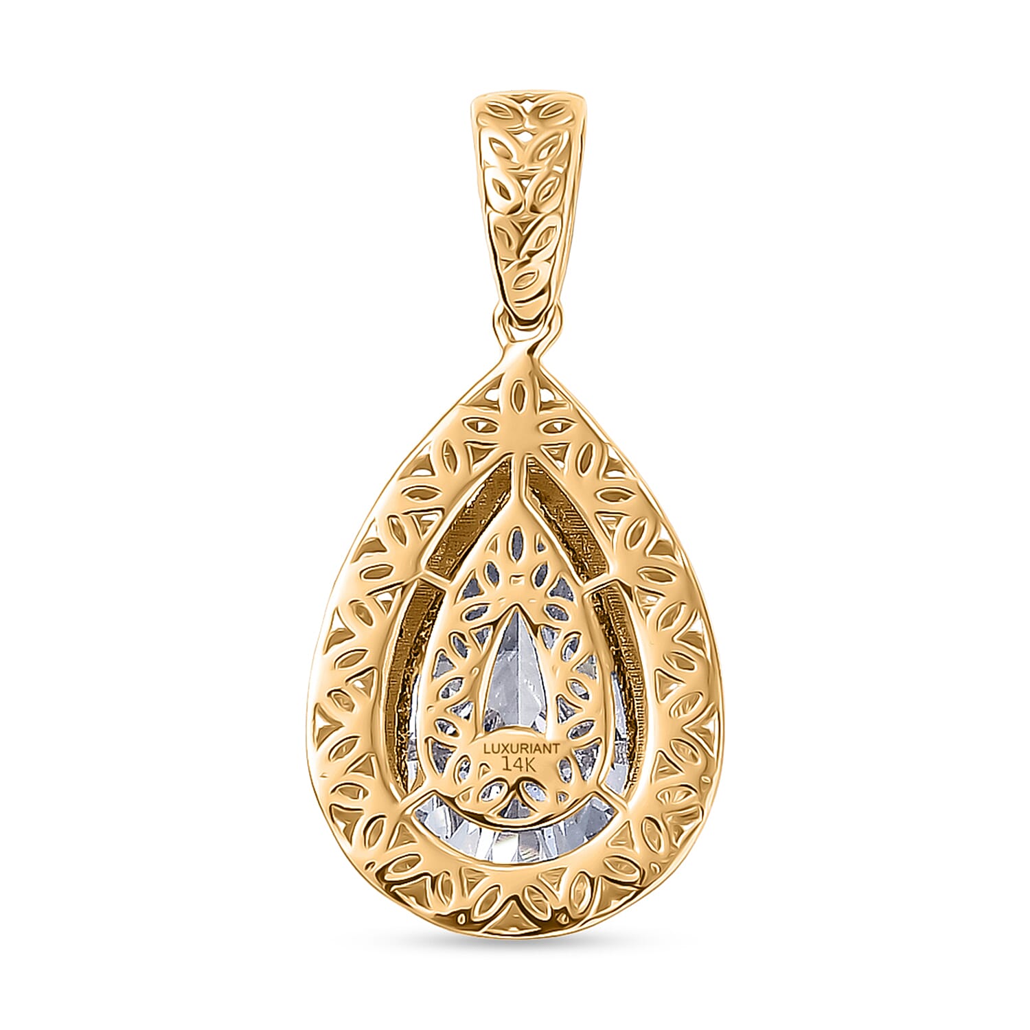 Luxuriant 14K Yellow Gold Lab Grown Diamond (VS-EF) Solitaire Pendant 2.06 Ct.