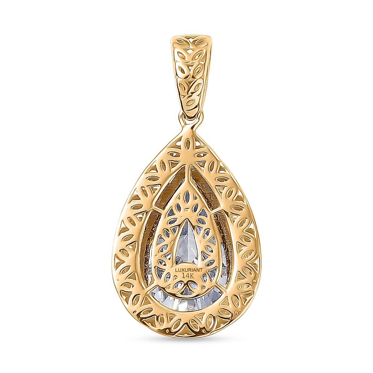 Luxuriant 14K Yellow Gold Lab Grown Diamond (VS-EF) Solitaire Pendant 2.06 Ct.