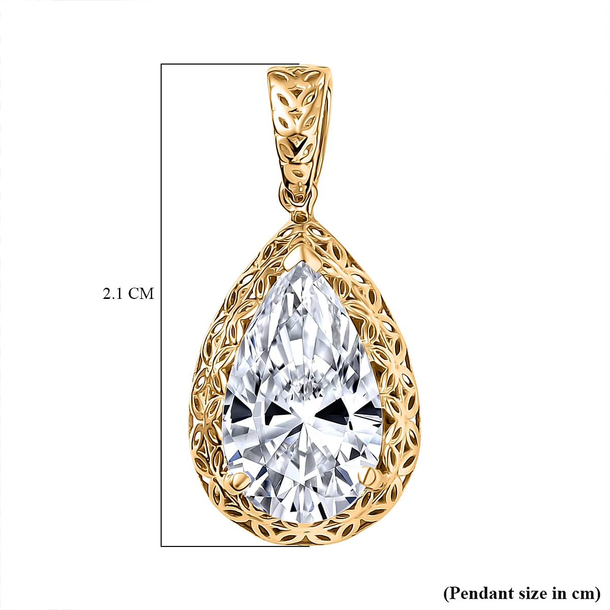 Luxuriant 14K Yellow Gold Lab Grown Diamond (VS-EF) Solitaire Pendant 2.06 Ct.
