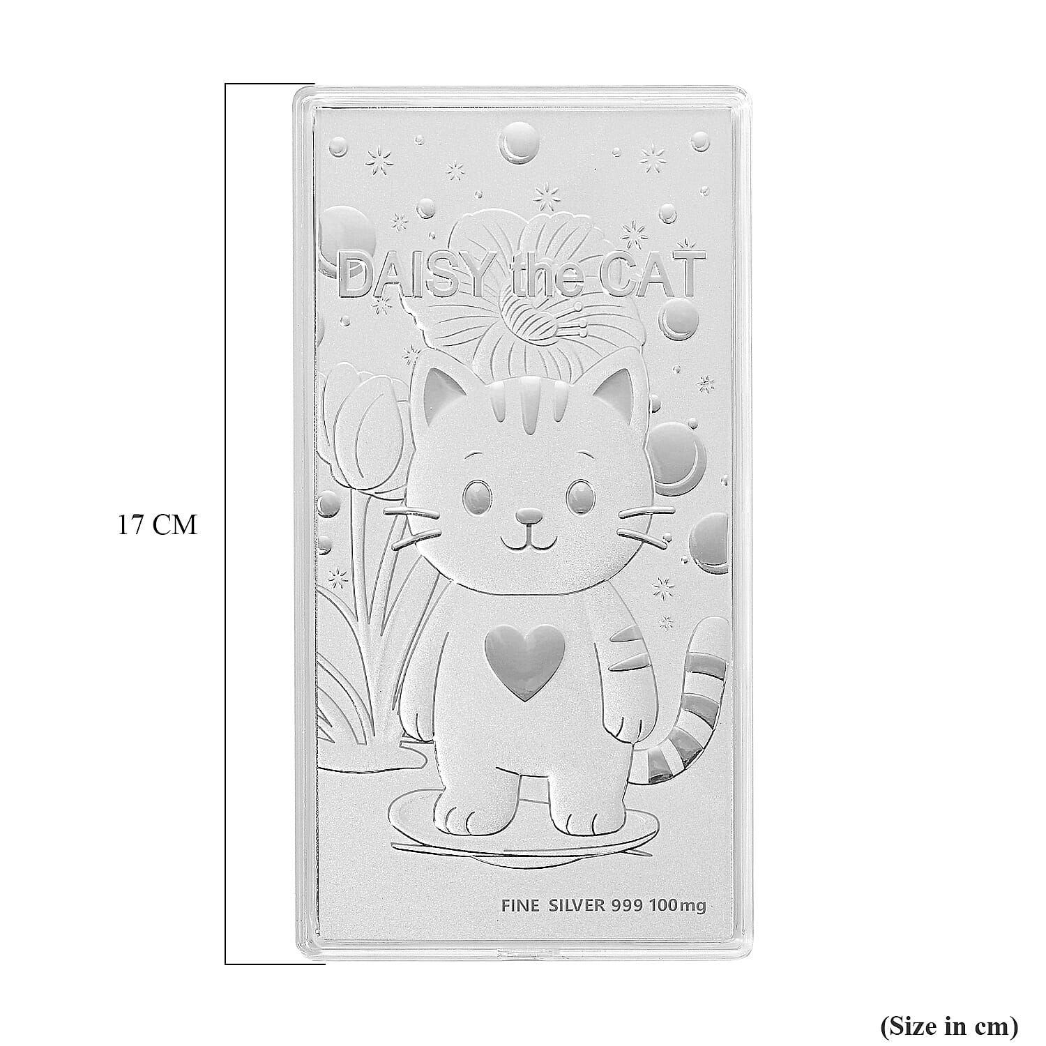 999 Pure Silver (99.9% Purity) Cat Collectible - 15 x 7.5 CM