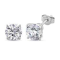 DOORBUSTER DEAL - 9K White Gold NGIC Certified Lab Grown Diamond (VVS2-E) Stud Push Post Earring 2.00 Ct.