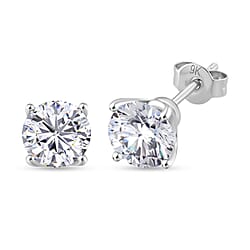 DOORBUSTER DEAL - 2 Ct. Lab Grown Diamond Heart and Arrow Push Post Earring in 9K White Gold NGIC Certified (VVS2-E)