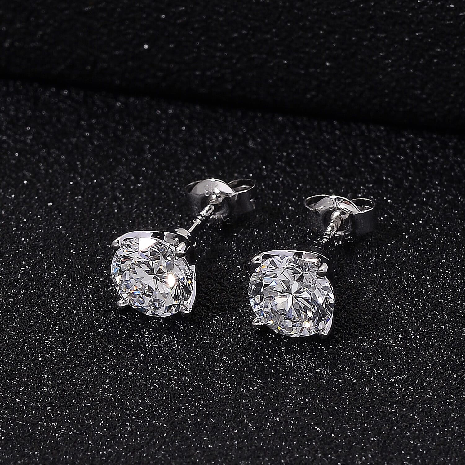BLACK FRIDAY DOORBUSTER DEAL - 9K White Gold NGIC Certified Lab Grown Diamond (VVS2-E) Stud Push Post Earring 2.00 Ct.