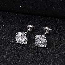 DOORBUSTER DEAL - 9K White Gold NGIC Certified Lab Grown Diamond (VVS2-E) Stud Push Post Earring 2.00 Ct.