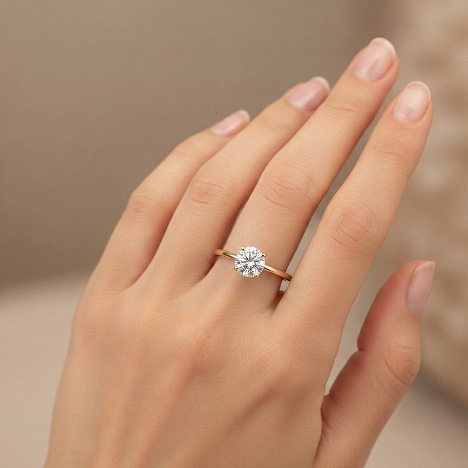 9K Yellow Gold NGIC Certified (VVSI-E) Lab Grown Diamond Heart and Arrow Cut Solitaire Ring 1.00 Ct.