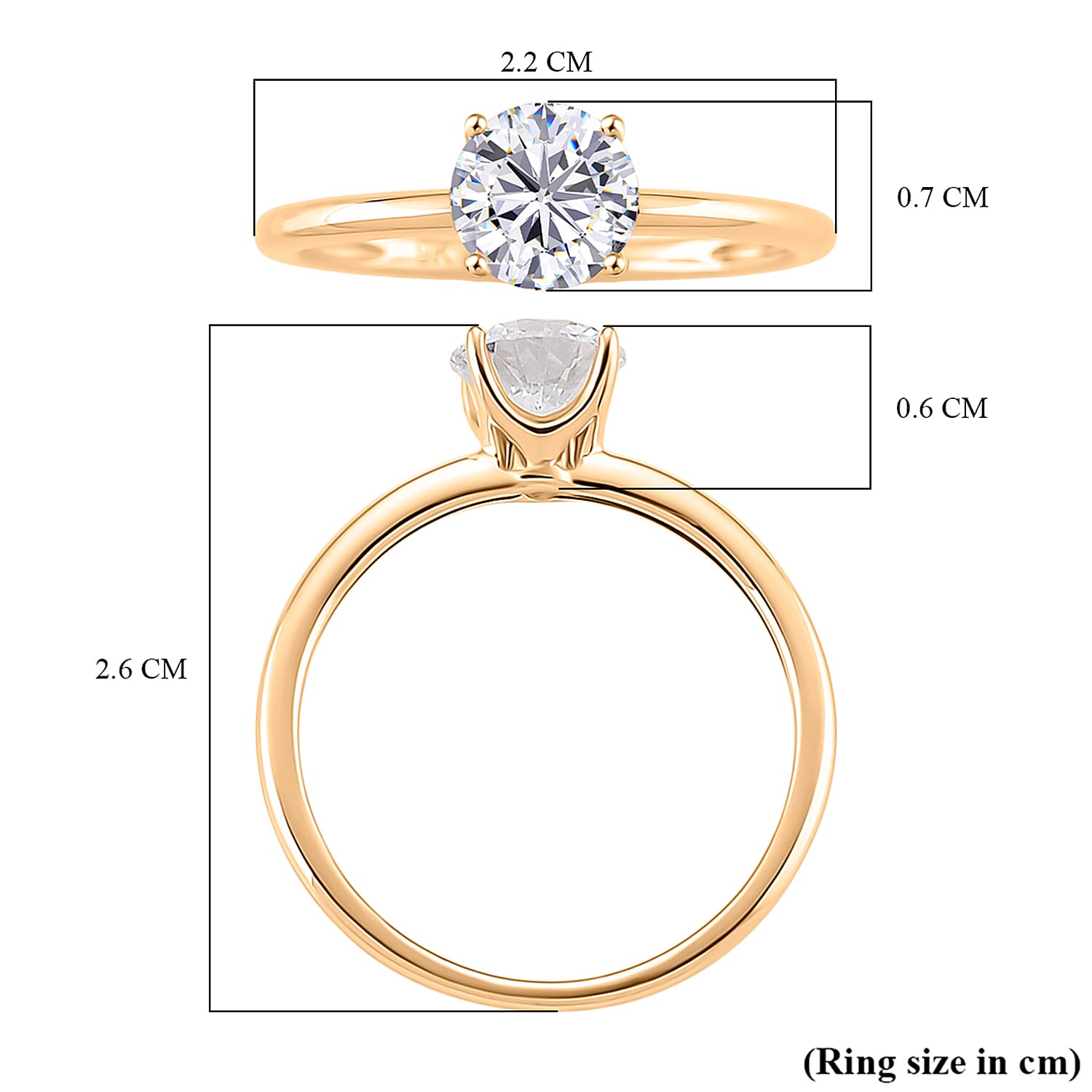 9K Yellow Gold NGIC Certified (VVSI-E) Lab Grown Diamond Heart and Arrow Cut Solitaire Ring 1.00 Ct.