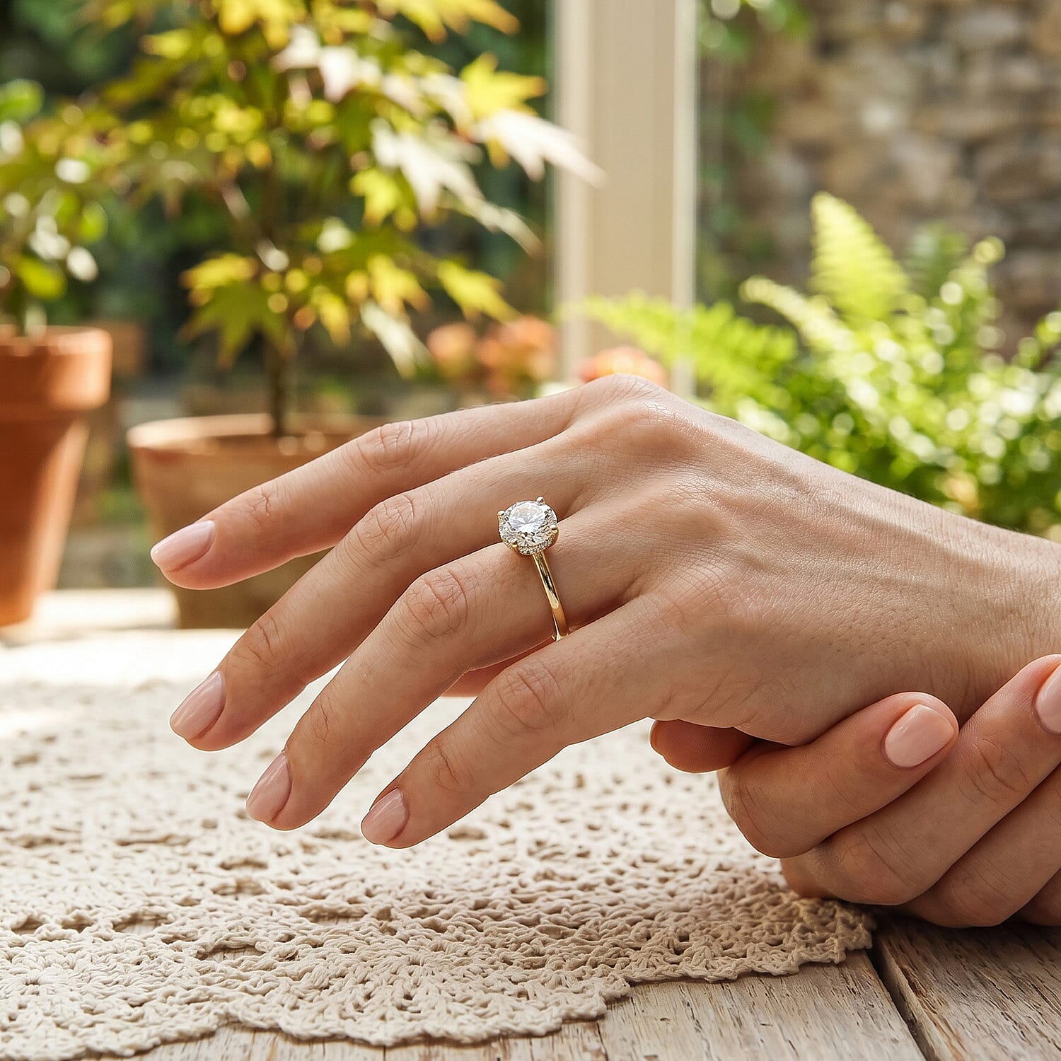 9K Yellow Gold NGIC Certified (VVSI-E) Lab Grown Diamond Heart and Arrow Cut Solitaire Ring 1.00 Ct.