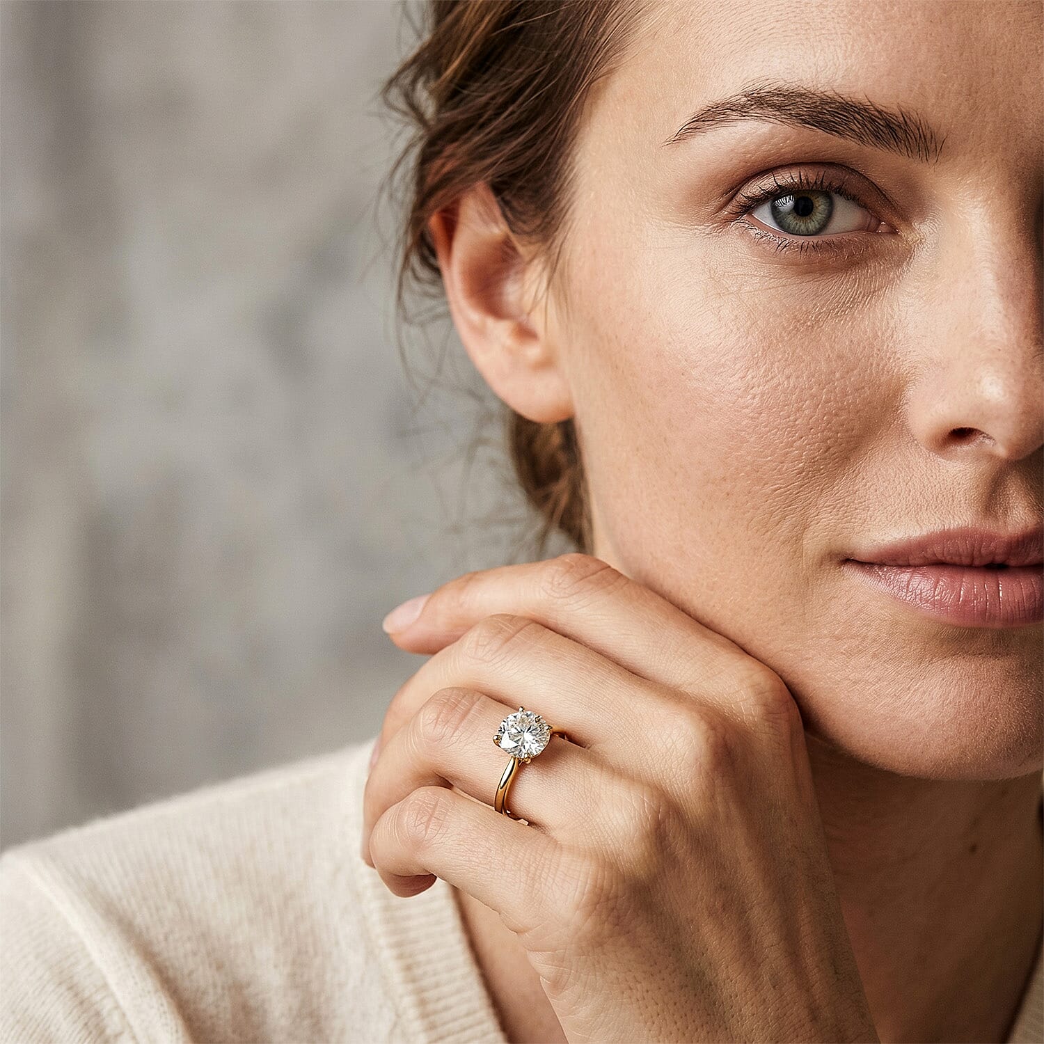 9K Yellow Gold NGIC Certified (VVSI-E) Lab Grown Diamond Heart and Arrow Cut Solitaire Ring 1.00 Ct.