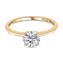 DOORBUSTER DEAL - 9K Yellow Gold Hearts &amp; Arrows  Certified (VVS1-E) Lab Grown Diamond Solitaire Ring 1.00 Ct.