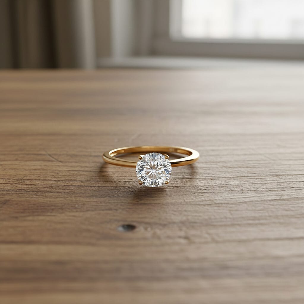 BLACK FRIDAY DOORBUSTER DEAL - 9K Yellow Gold NGIC Certified (VVSI-E) Lab Grown Diamond Solitaire Ring 1.00 Ct.