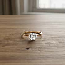 DOORBUSTER DEAL - 9K Yellow Gold Hearts &amp; Arrows  Certified (VVS1-E) Lab Grown Diamond Solitaire Ring 1.00 Ct.