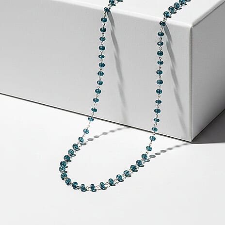 Luxoro 10K White Gold AAA Lagoon Tourmaline Necklace (Size - 20), Gold Wt.2.7 Gms  32.000  Ct.