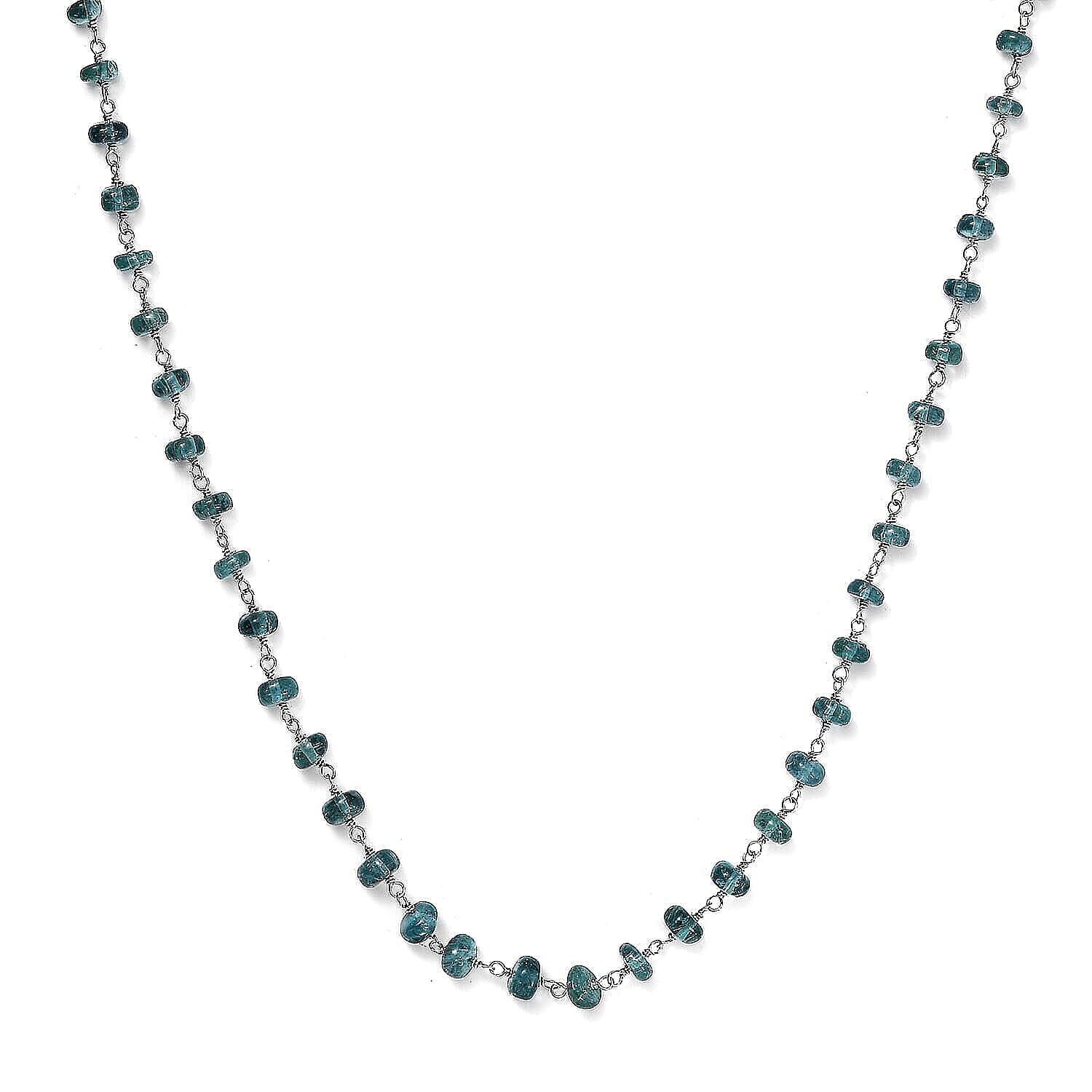 Luxoro 10K White Gold AAA Lagoon Tourmaline Necklace (Size - 20), Gold Wt.2.7 Gms  32.000  Ct.