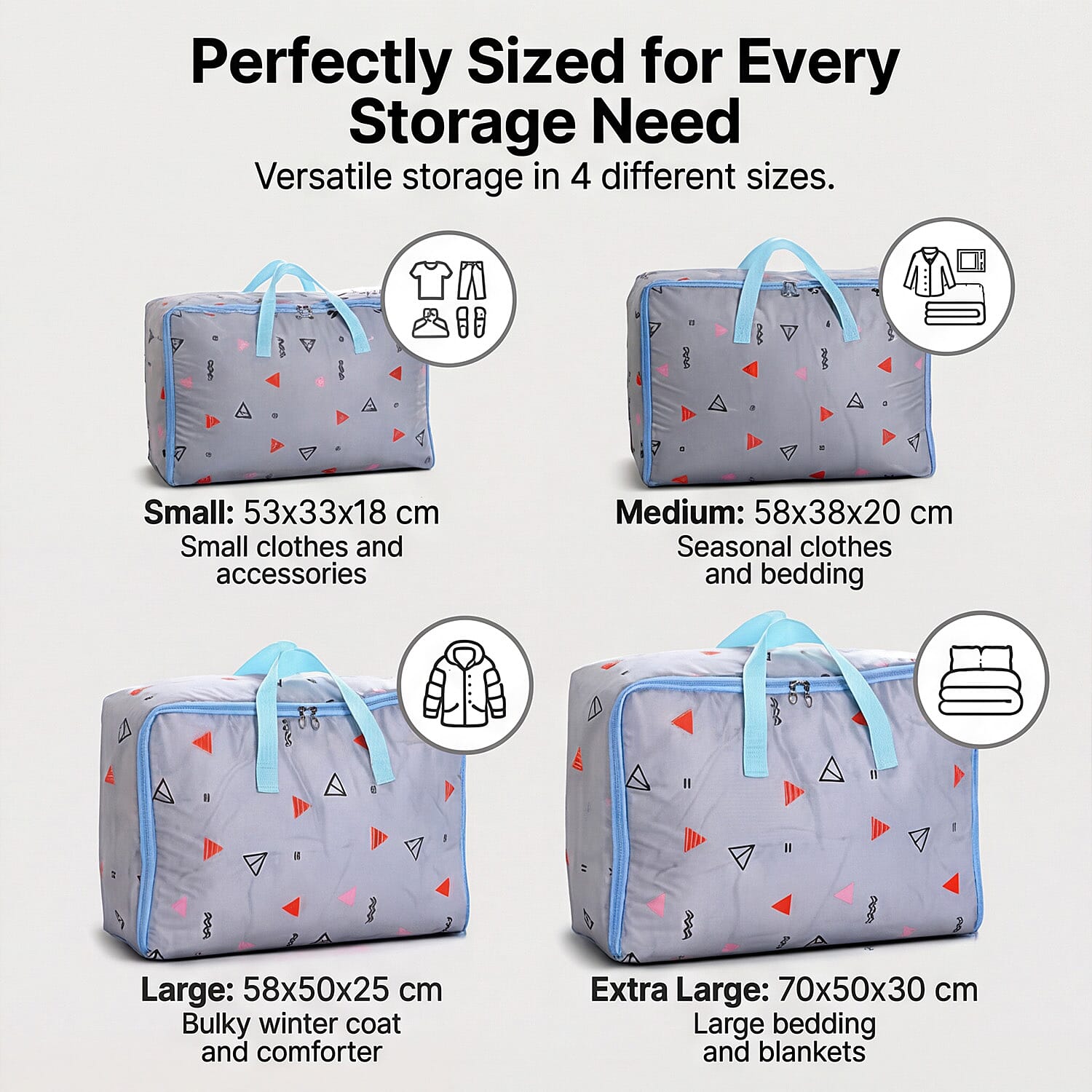 Bliss - Beyond 4-Piece Tropical Leaf Print Storage Box Set - Blue