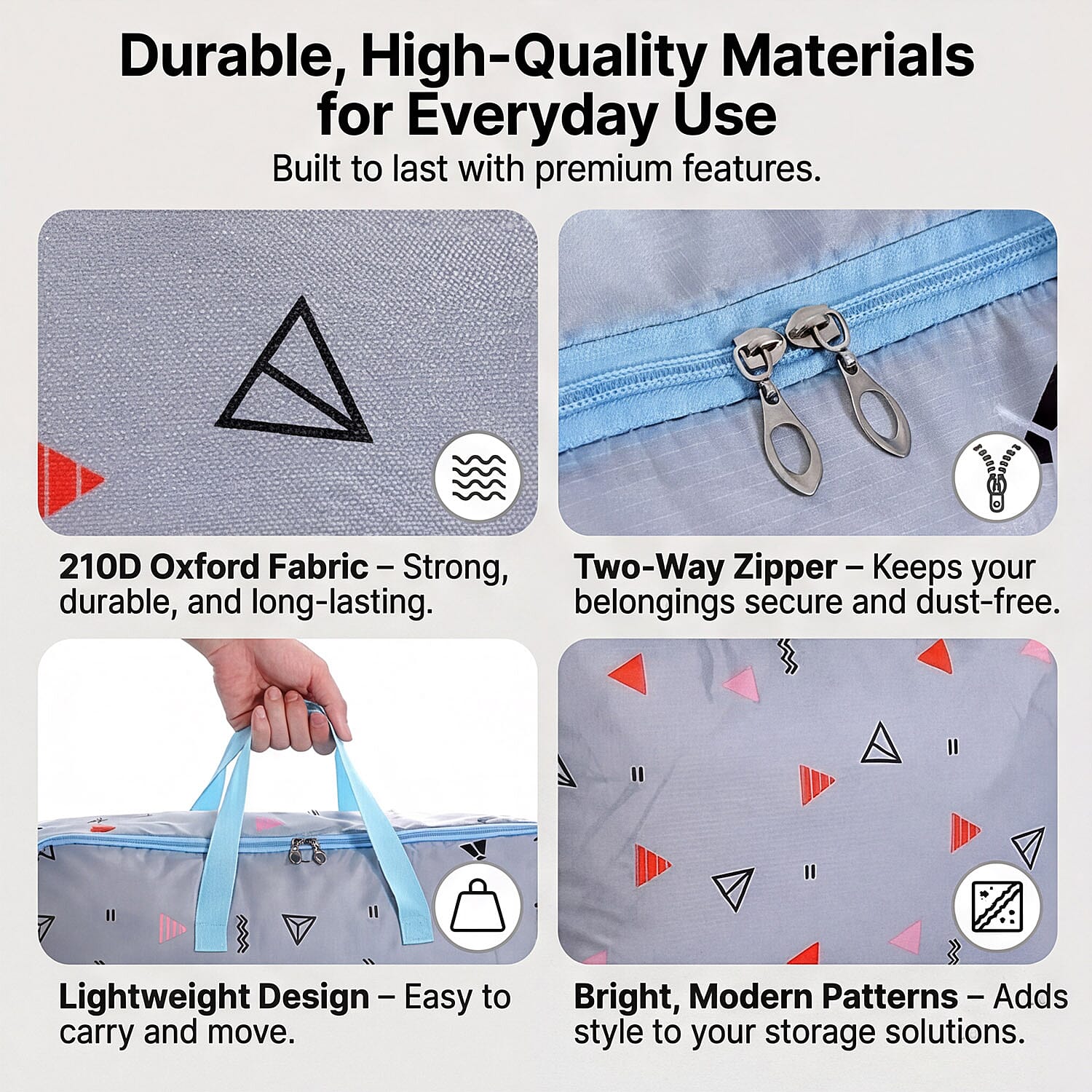 Bliss - Beyond 4-Piece Tropical Leaf Print Storage Box Set - Blue