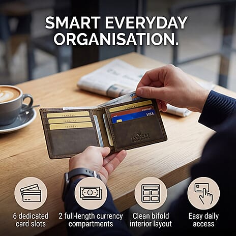 Tanners Genuine Hunter Leather Gentlemans Wallet - Dark Brown