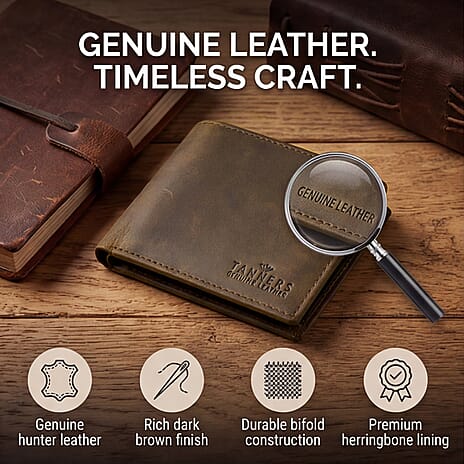 Tanners Genuine Hunter leather Gentlemans Wallet - Brown