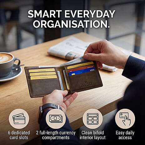 Tanners Genuine Hunter leather Gentlemans Wallet - Brown