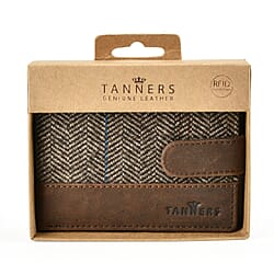 Tanners Genuine Hunter Leather - Wool Gentlemans Wallet - Brown