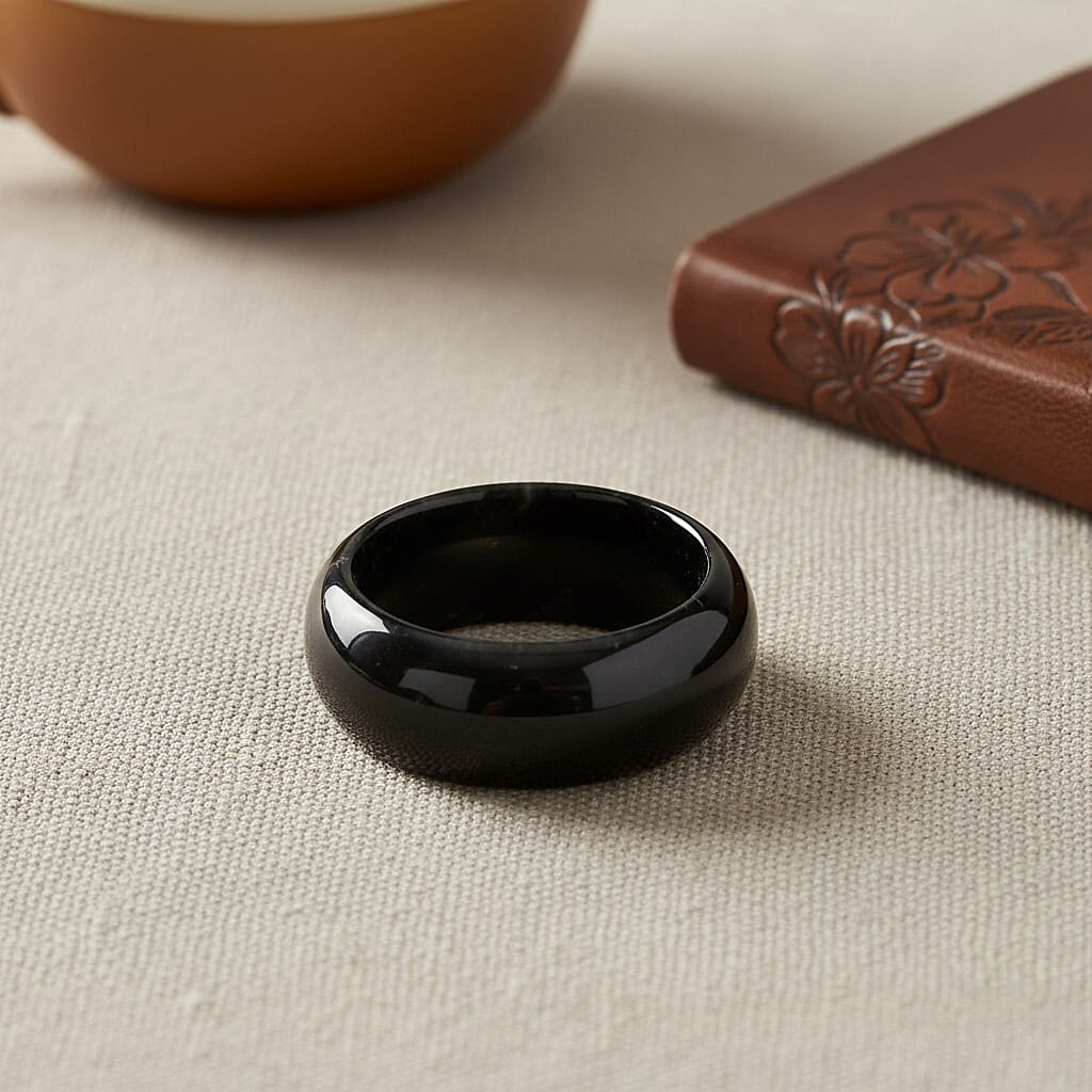 Black Jade Band Ring 25.00 Ct.