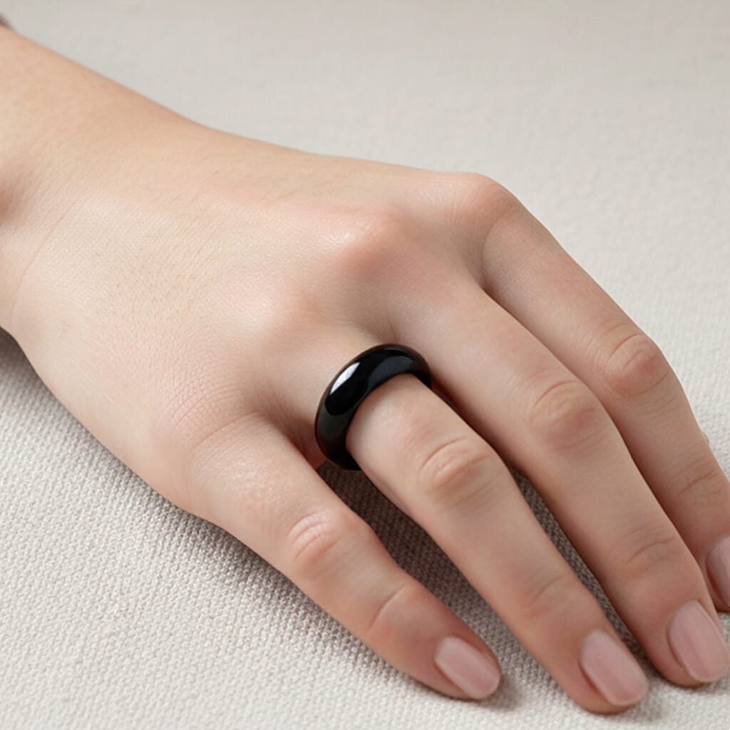 Black Jade Band Ring 25.00 Ct.