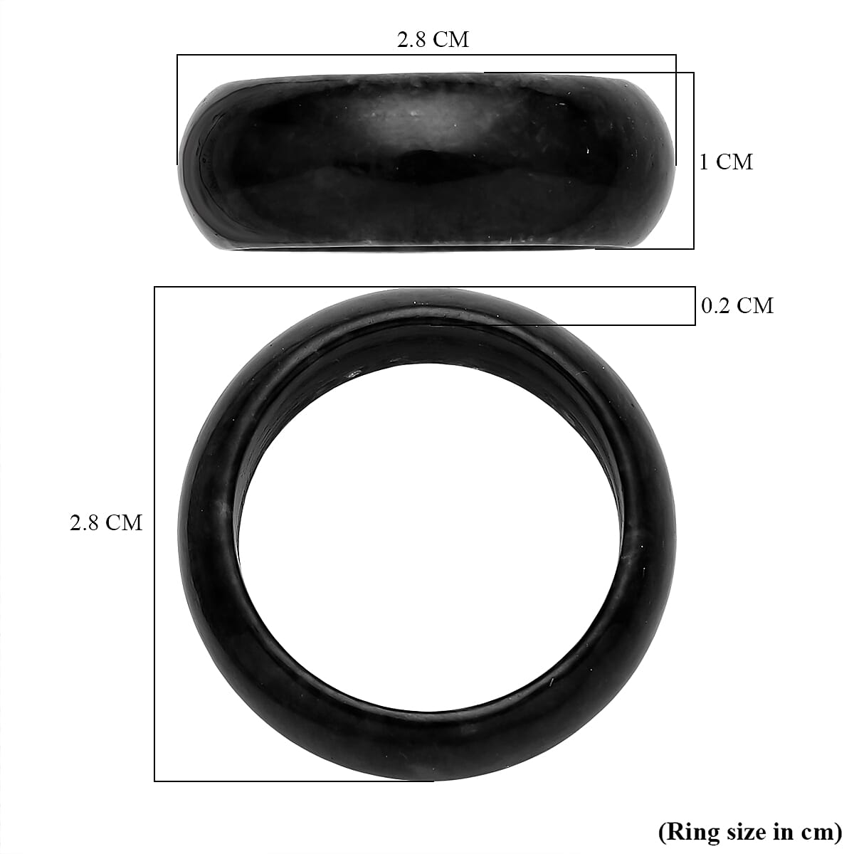 Black Jade Band Ring 25.00 Ct.