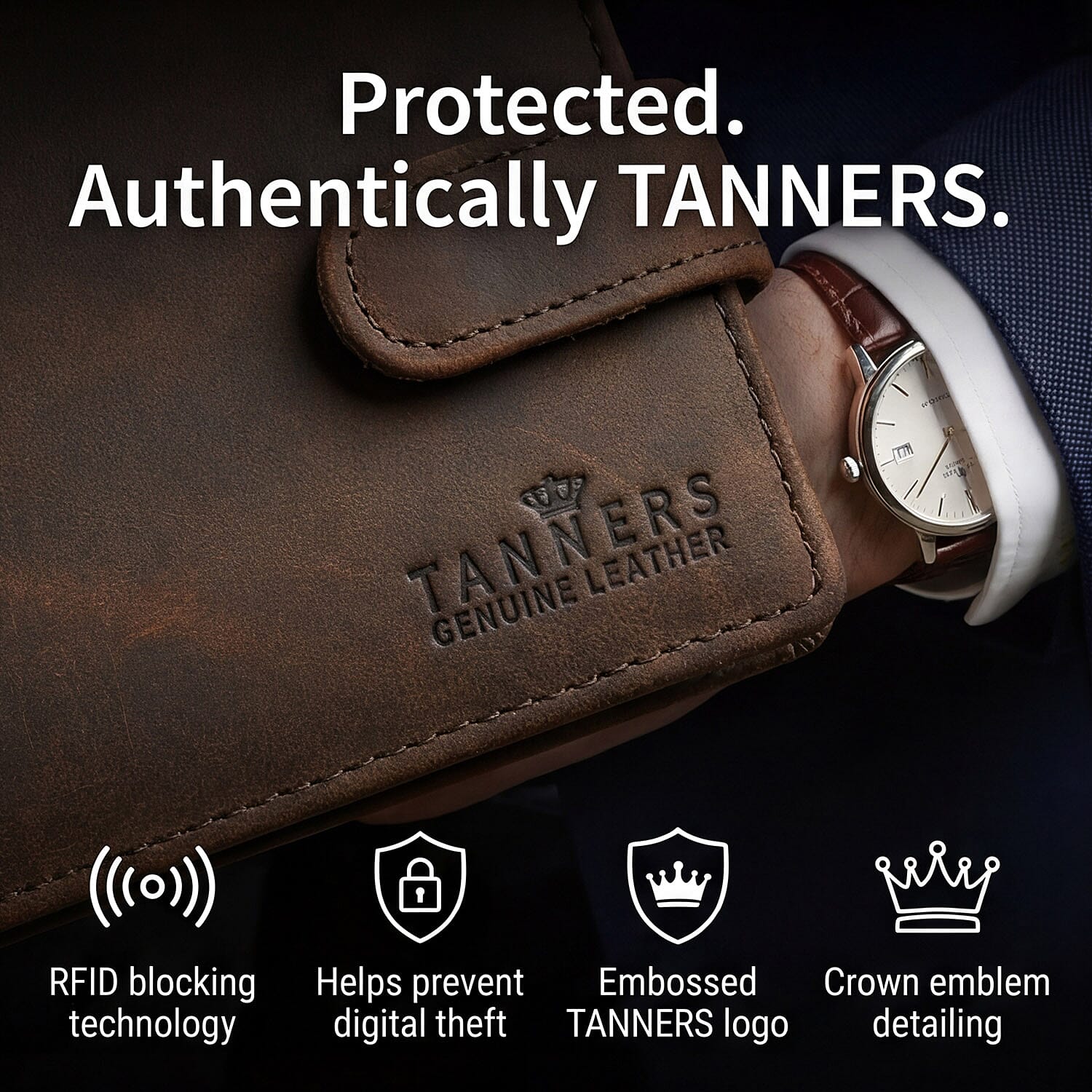 Tanners Genuine Hunter leather Gentlemans Wallet - Light Brown
